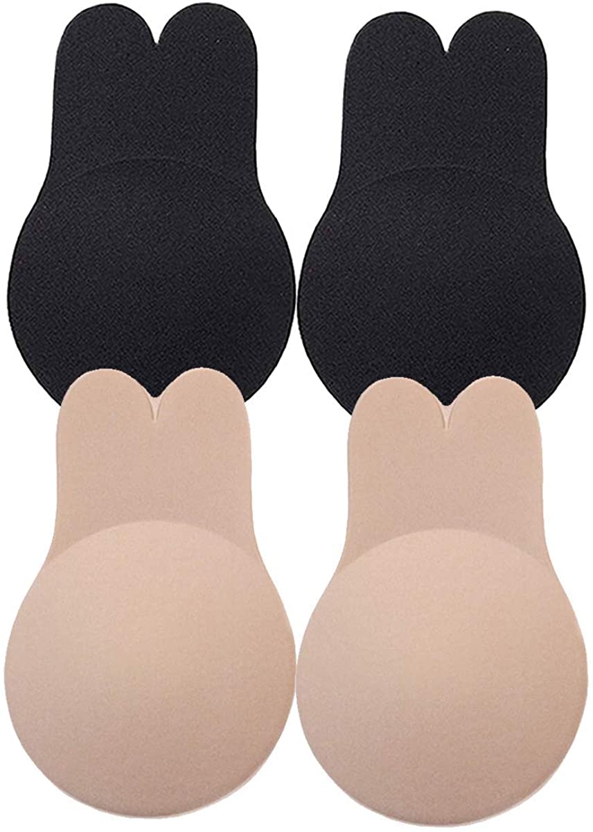 Price:$7.89 Adhesive Bra, 2 Pairs Women's Lift Sticky Bra Nipplecovers Invisible Reusable Strapless Backless D/E Cup Bra at Amazon Women’s Clothing store