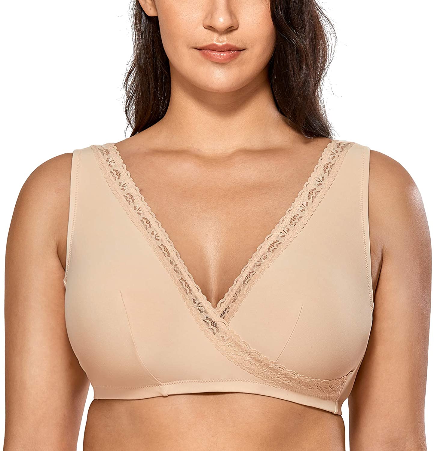 Price:$18.99 DELIMIRA Women's Gentle Comfortable Bras Sleep Plus Size Maternity Nursing Bra Beige 38 B/C/D at Amazon Women’s Clothing store