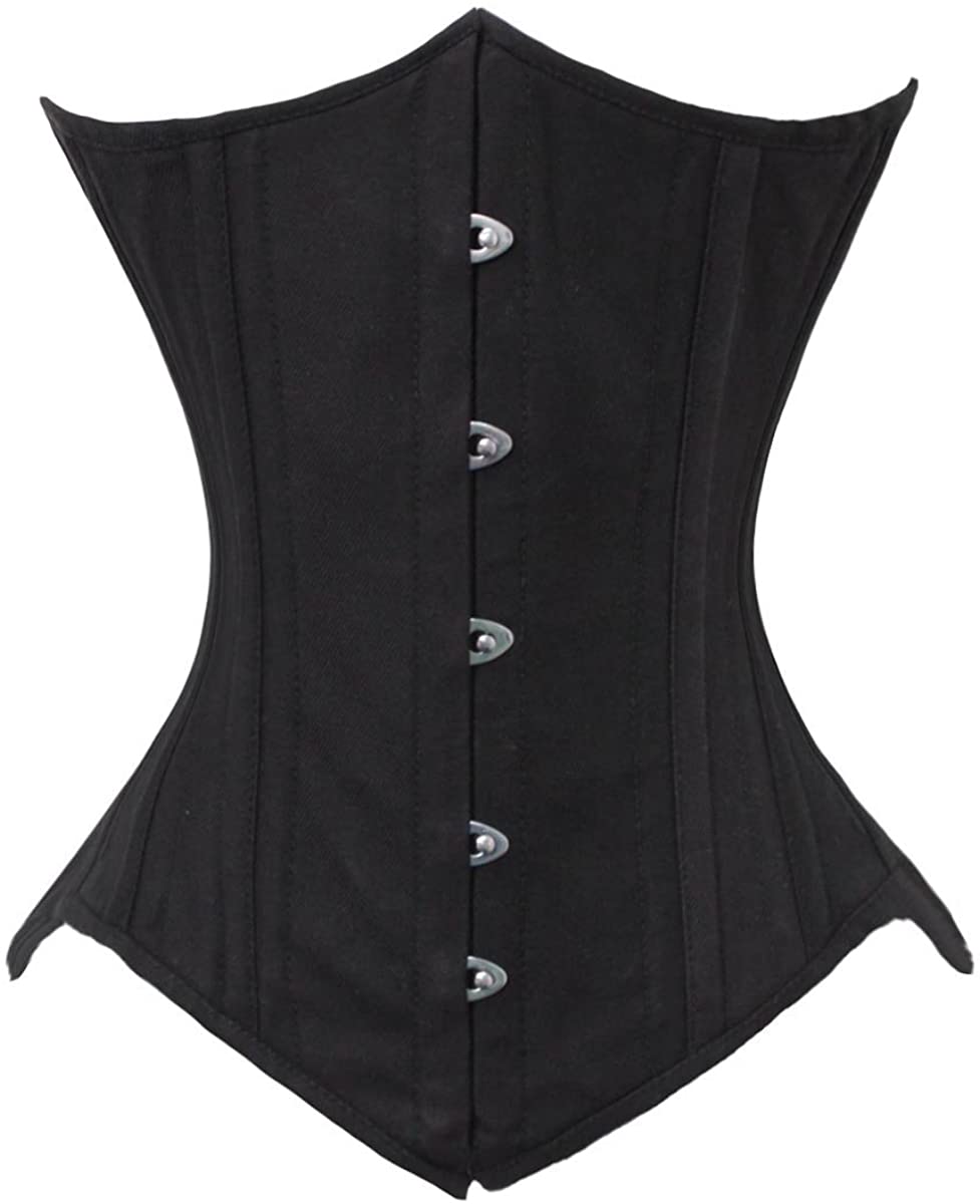 Price:$49.99    luvsecretlingerie Heavy Duty 26 Double Steel Boned Waist Training Cotton Underbust Tight Shaper Corset #8033-TC  Clothing