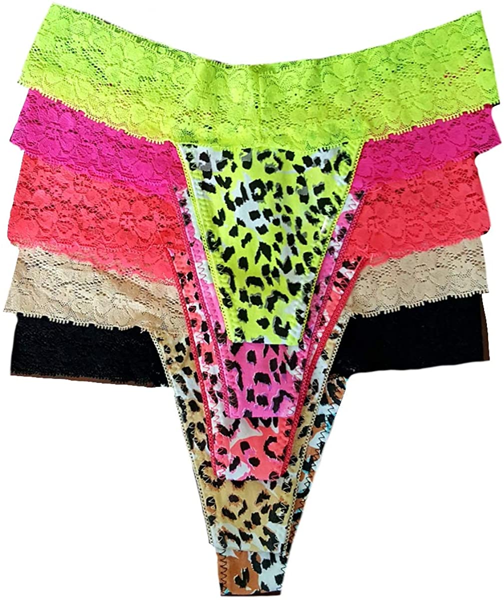 Price:$15.99    Sexy Printed lace Trim Cotton Hipsters boy Shorts Pack of 6 Different Zebra Colors (Small, Leopard Thong)  Clothing
