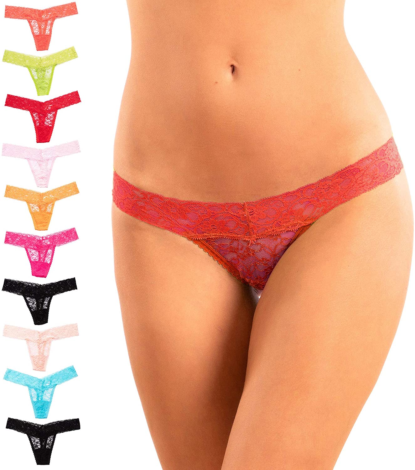Price:$13.99    Alyce Ives Intimates Womens All Lace Thong, Pack of 10  Clothing