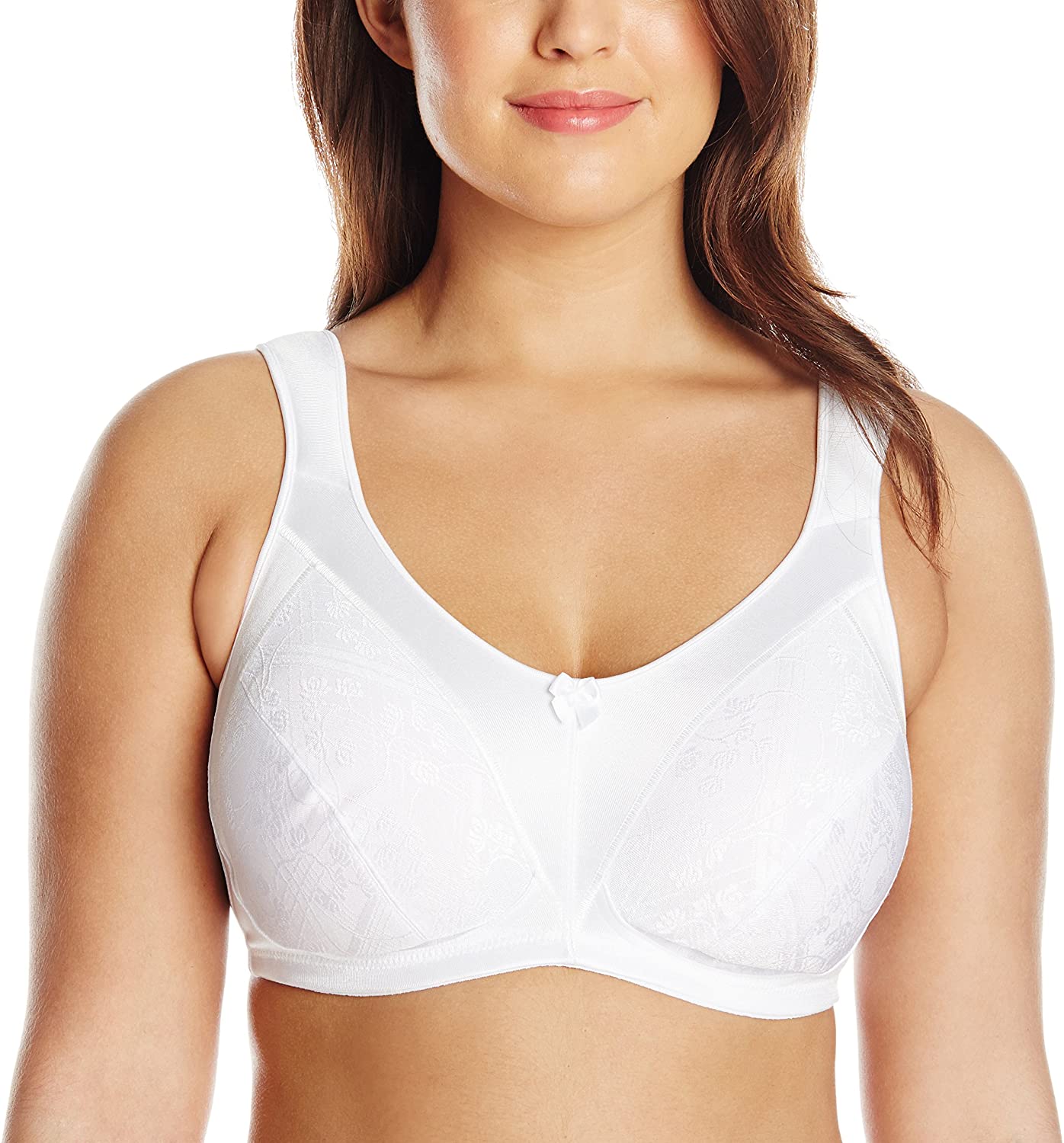 Price:$11.99 Just My Size Women's Cushion Strap Minimizer Wire Free Plus Size Bra (1979) at Amazon Women’s Clothing store