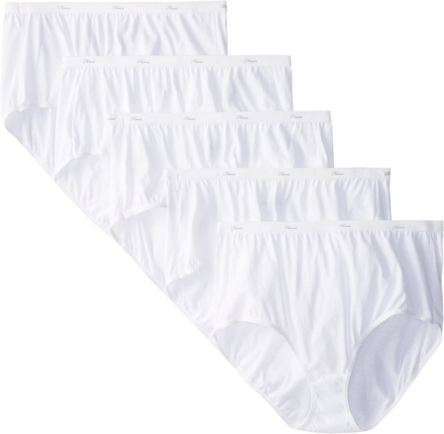 Price:$12.00 Womens Plus Cotton Brief 5-Pack (P540WH) at Amazon Women’s Clothing store