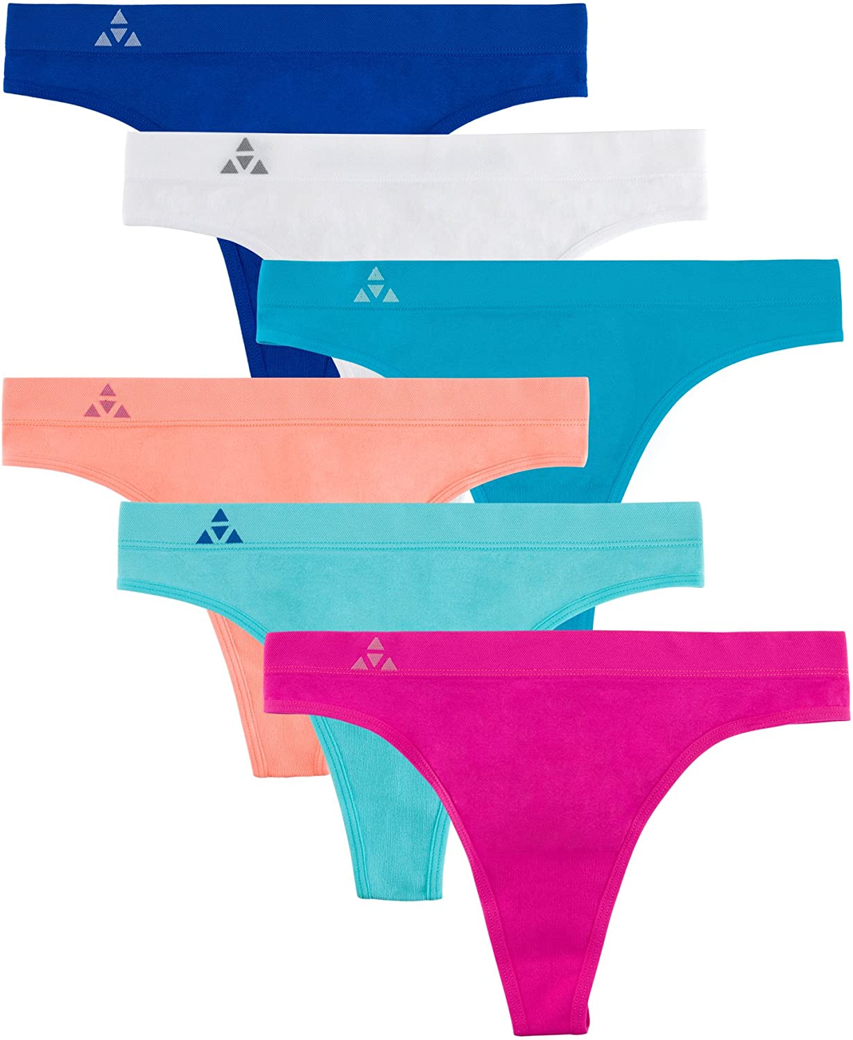 Price:$26.99    Balanced Tech Women's 6-Pack Quick Dry Breathable Seamless Thong Panties Underwear  Clothing