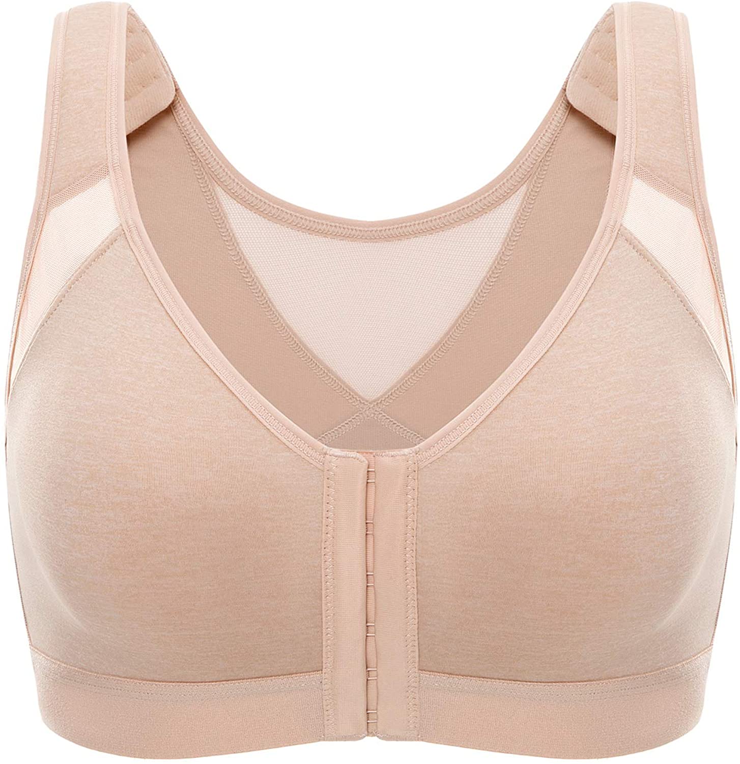 Price:$23.99 DELIMIRA Women's Front Closure Posture Wireless Back Support Full Coverage Bra at Amazon Women’s Clothing store