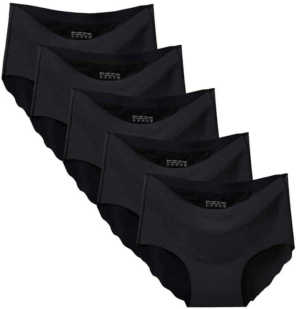 Price:$17.99 Nightaste Women's Seamless Briefs Pack of 5 Ice Silk Panties Mid-Rise No Show Underwear at Amazon Women’s Clothing store