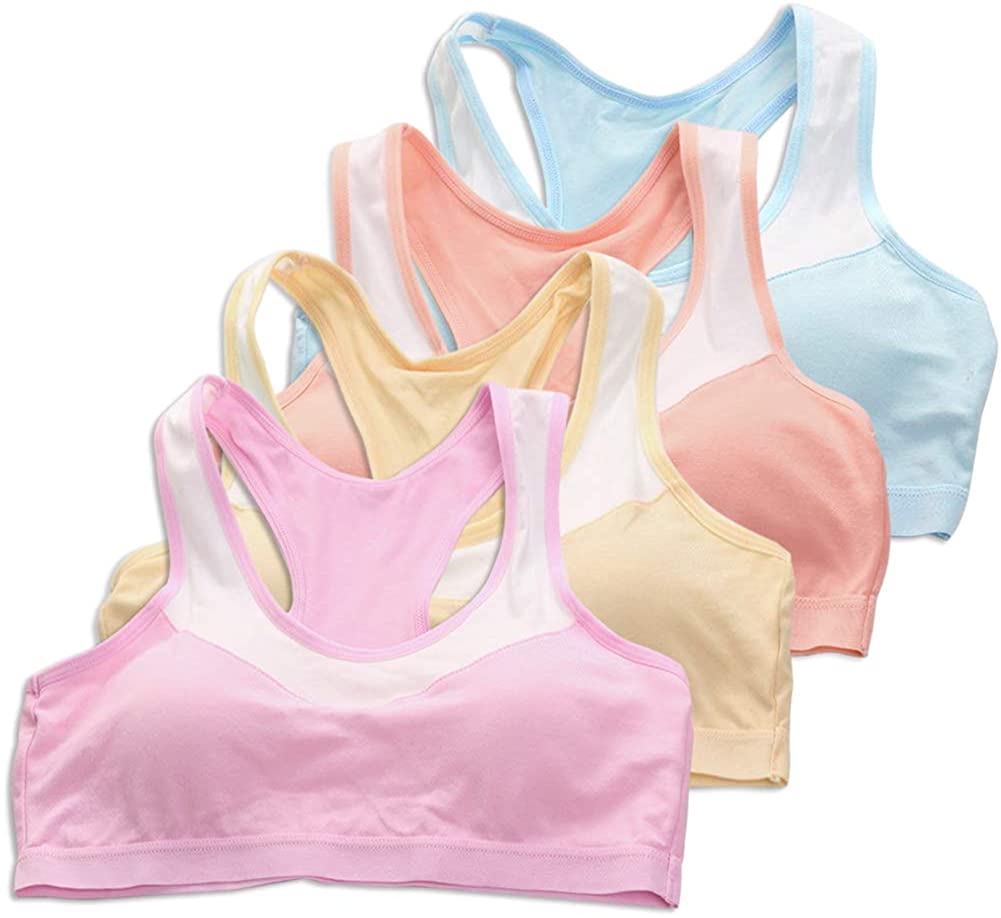 Price:$20.99    SALIA GIRL Sport Starter Cami Bra Racerback with Removable Padding - 4 Pack, Mixed  Clothing