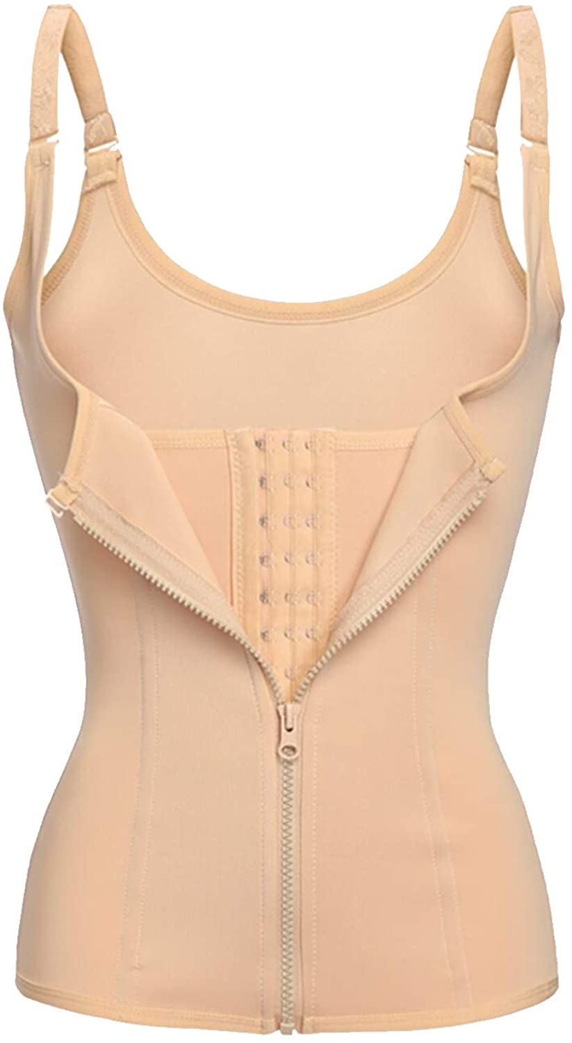 Price:$20.99 Vhccirt Waist Trainer Corset for Women Weight Loss Vest Waist Cincher Tank Top with Hook Zipper Adjustable Strap at Amazon Women’s Clothing store