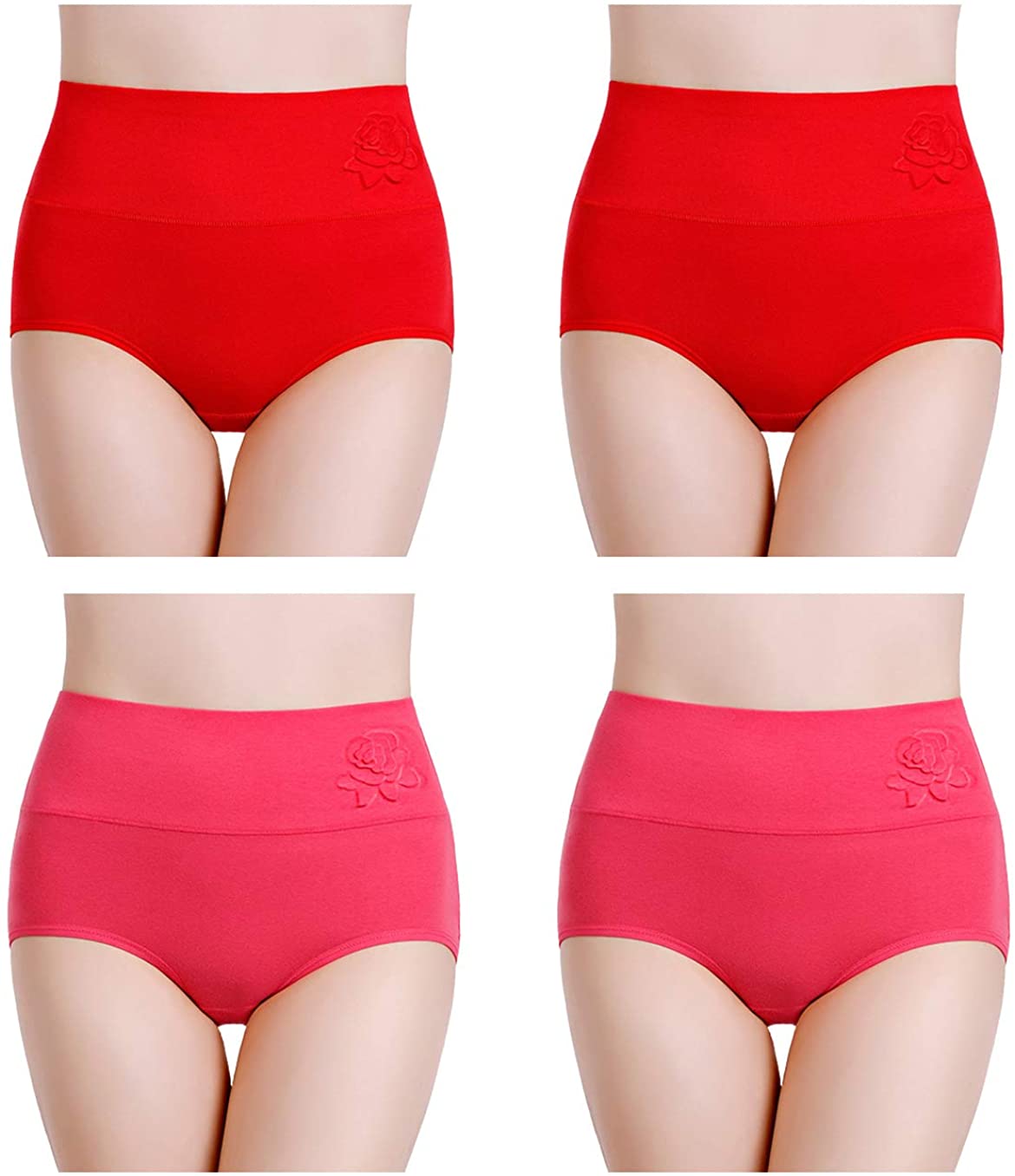Price:$19.26 Ladies Novelty Briefs Cotton Underwear High Waist 4-Pack Panties Shapewear at Amazon Women’s Clothing store