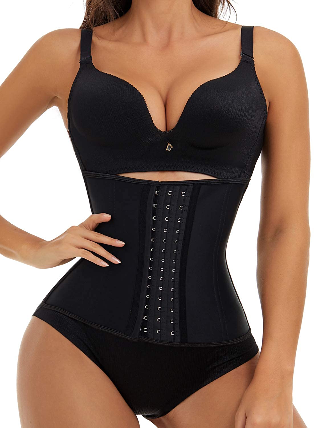 Price:$19.98 EESIM Breathable Waist Trainer with Extender for Women Corset Cincher Body Shaper Sport Girdle at Amazon Women’s Clothing store