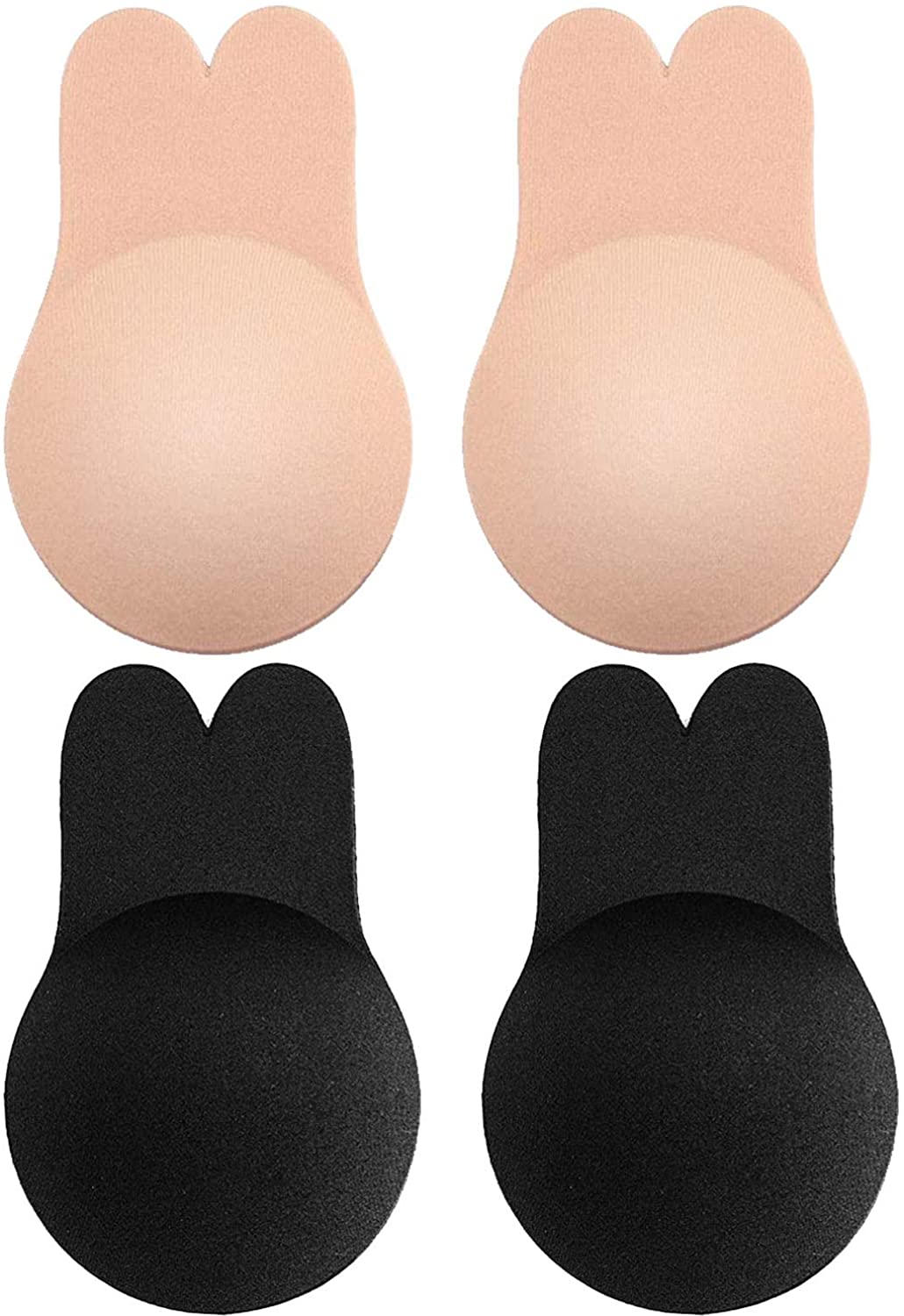 Price:$13.99 Adhesive Bra Strapless Sticky Invisible Push up Silicone Bra, Lift Breast/Nipple Covers (Beige, Black) Push Up Bra (2Pairs) at Amazon Women’s Clothing store