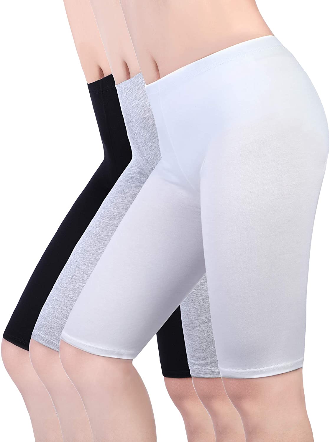 Price:$13.59 3 Pieces Anti-Chafing Modal Panties Lace Yoga Shorts Stretch Underwears for Women and Girls at Amazon Women’s Clothing store