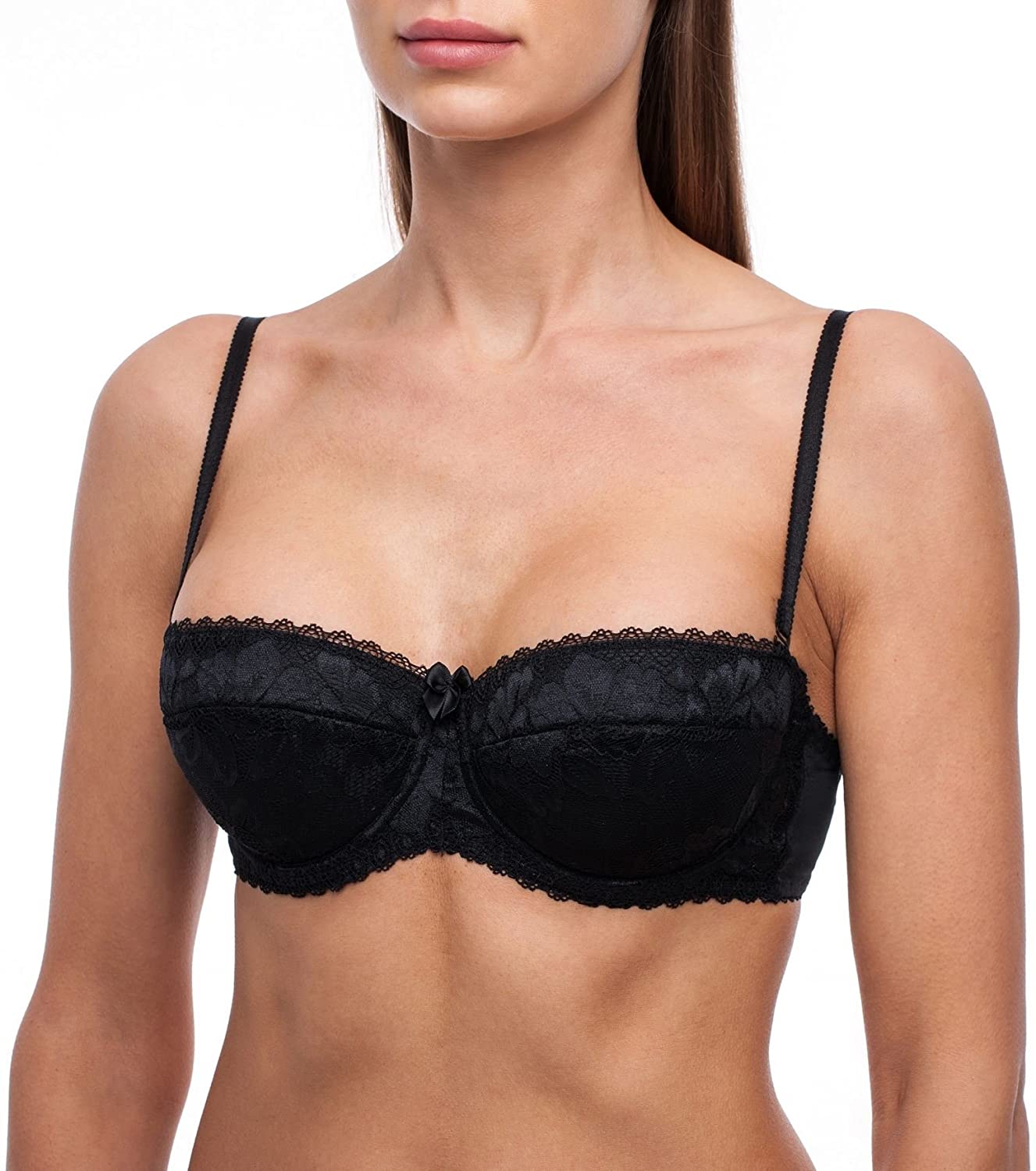 Price:$25.00 frugue Women's Strapless Pushup Bandeau Lace Sexy Bra at Amazon Women’s Clothing store