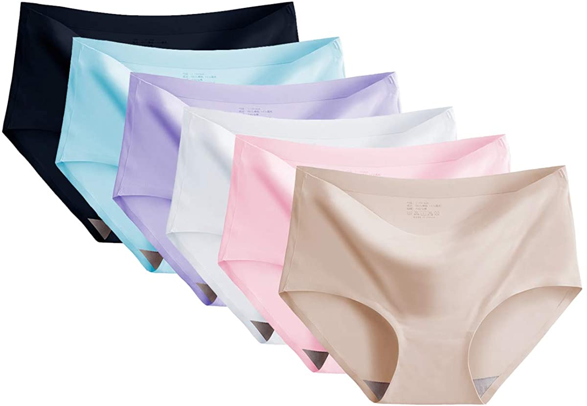 Price:$20.99 Buankoxy 6 Pack Women's Seamless Invisible Panties Mid-Rise Underwear No Show Laser Cut Hipster Brief at Amazon Women’s Clothing store
