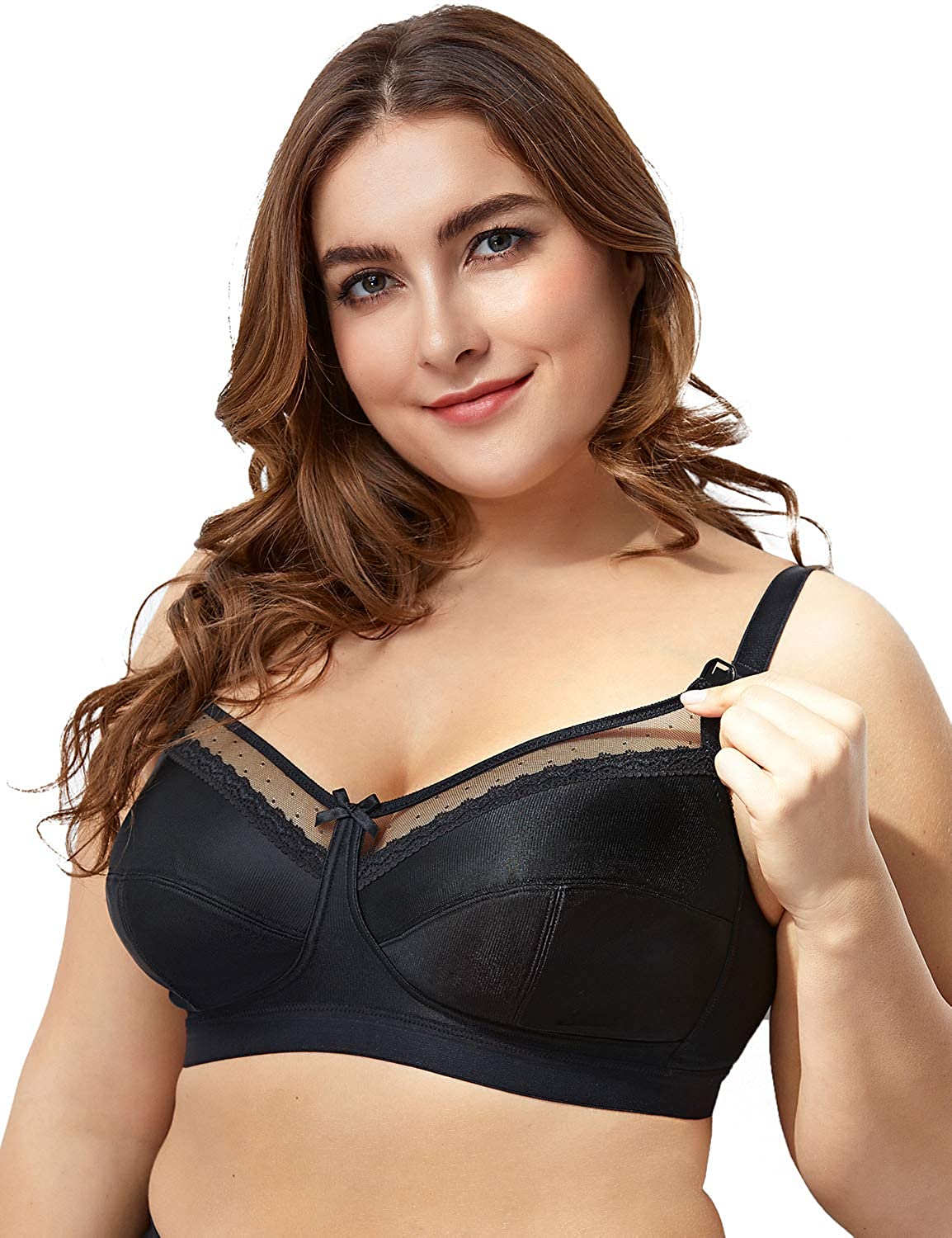 Price:$20.00 Gratlin Women's Non-Padded Wirefree Plus Size Maternity Nursing Bra Lace at Amazon Women’s Clothing store