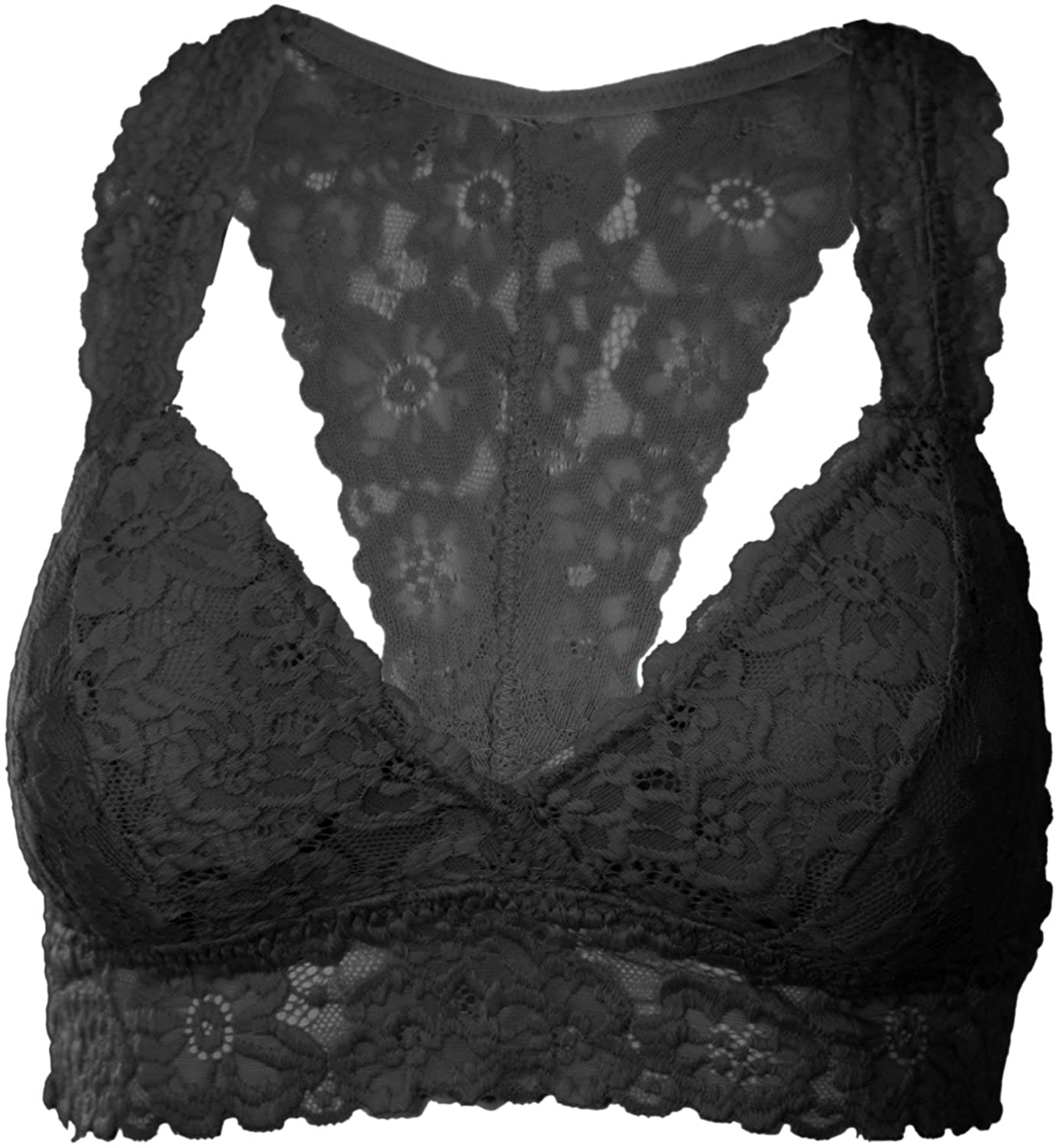 Price:$13.80 OLLIE ARNES Women's Floral Lace Padded Bralette Racerback Bra Bustier Top at Amazon Women’s Clothing store