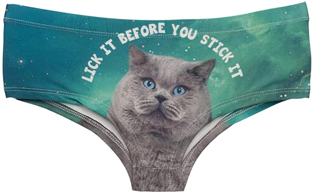 Price:$9.95 Kitty Cat Boy Shorts Panties for Pet Lovers - Sexy Funny Novelty Women's 3D Printed Cheeky Hipster Underwear at Amazon Women’s Clothing store