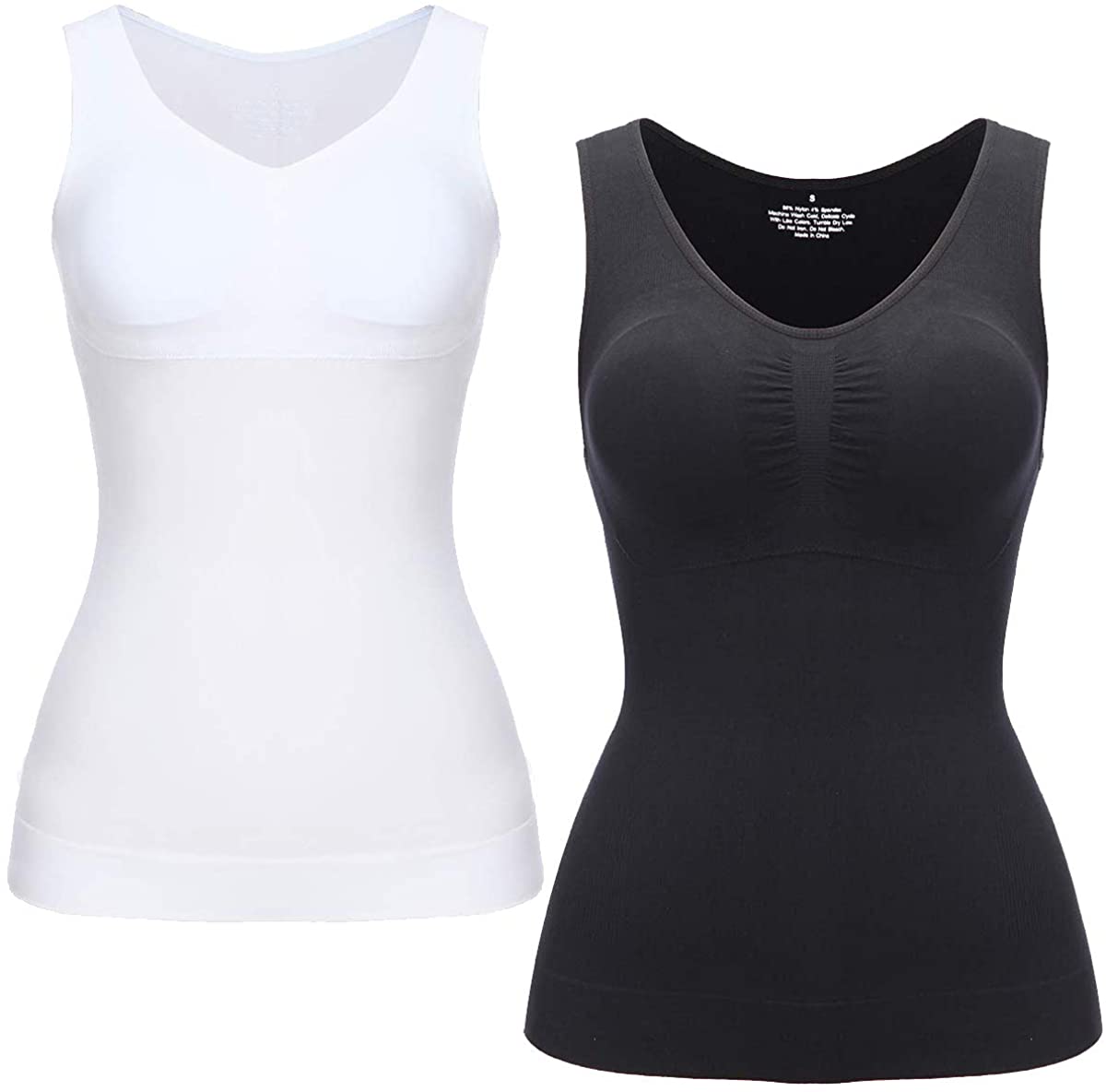 Price:$12.99 RBGKing Women Cami Shaper Tank Top Body Shaper Camisole Shapewear Cami Vest Top Body Shaper at Amazon Women’s Clothing store