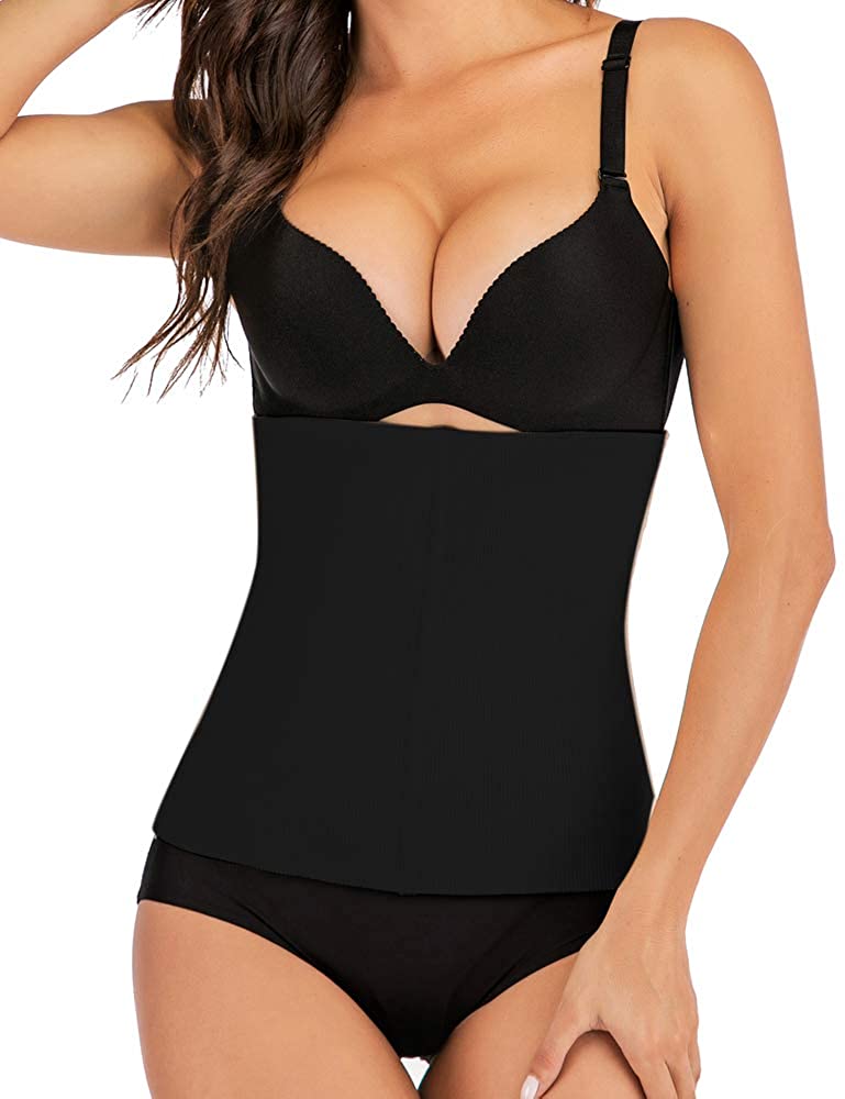 Price:$6.69 DODOING Women No Closure Waist Trainer Corset Postpartum Belly Band Body Shaper Girdle at Amazon Women’s Clothing store