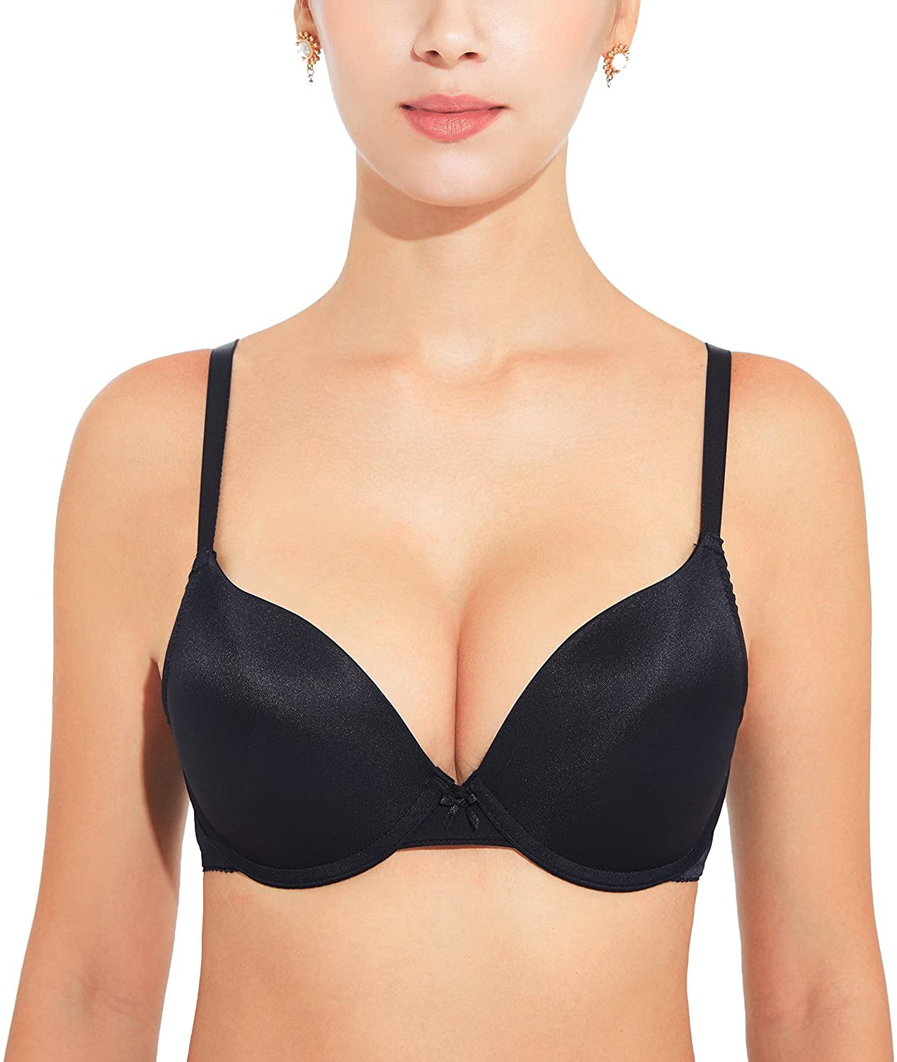 Price:$22.99 Gnowann Women's Push Up Comfort Padded Underwire Bra Lift Up Add One Cup at Amazon Women’s Clothing store