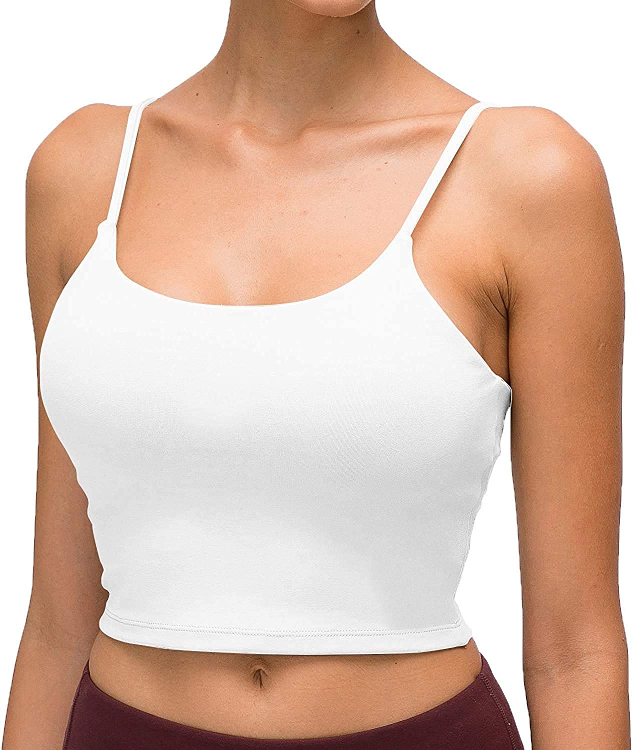 Price:$11.99 Longline Sports Bras for Women-Yoga Built in Bra Tank Tops for Women Workout Shirts at Amazon Women’s Clothing store