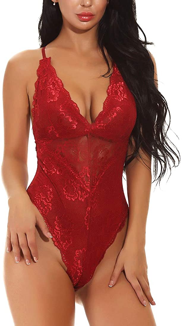 Price:$15.99 Women's Lace Teddy Babydoll Lingerie Chemises Sleepwear (XX-Large, Red) at Amazon Women’s Clothing store