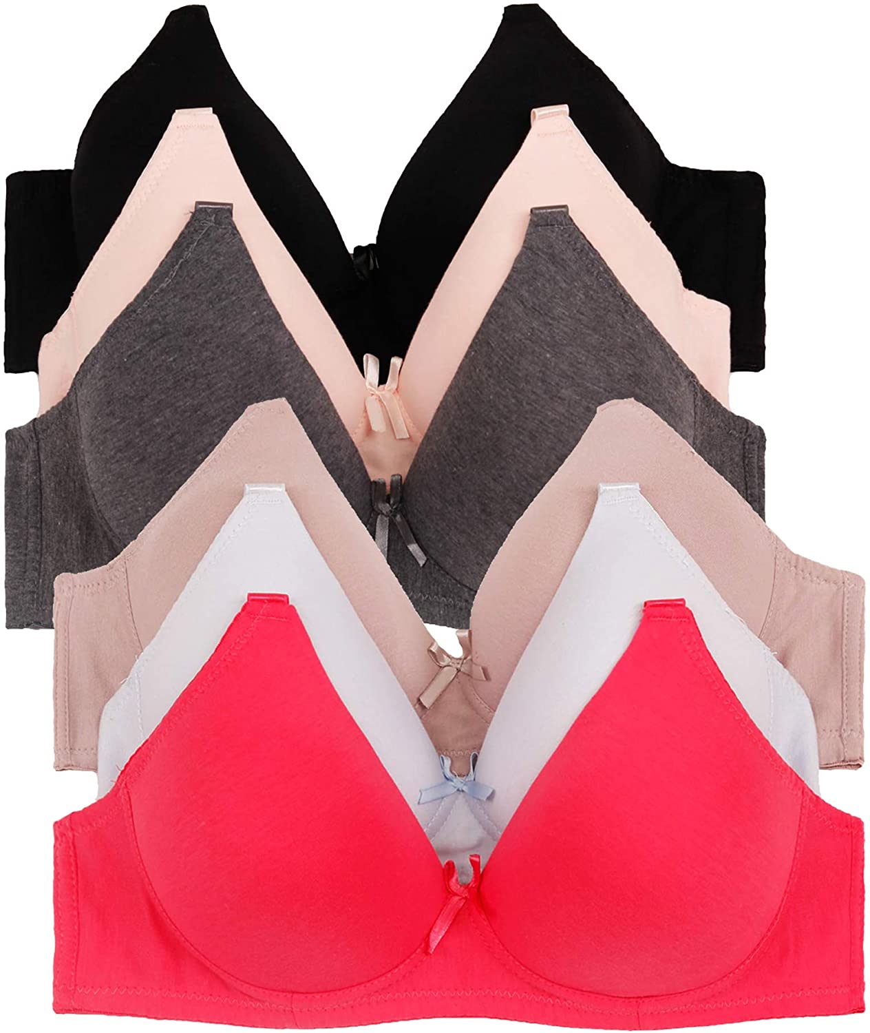 Price:$19.99 2ND DATE Women's No Wire Bras (Packs of 6) - Various Styles at Amazon Women’s Clothing store