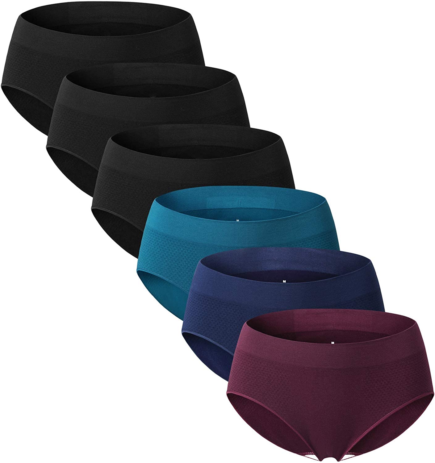 Price:$23.99 SAYCELI Womens Underwear Seamless Hipster Panties Stretch for Workout Athletic Casual 6 Pack at Amazon Women’s Clothing store