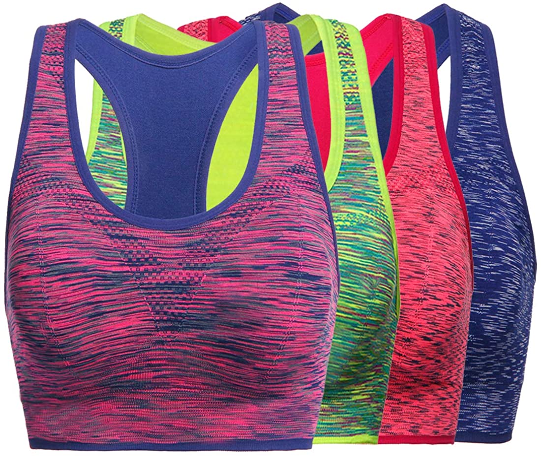 Price:$7.99 TOBWIZU Sports Bras for Women, Removable Padded Bras Seamless for Yoga Gym Fitness Activewear Workout Bra at Amazon Women’s Clothing store