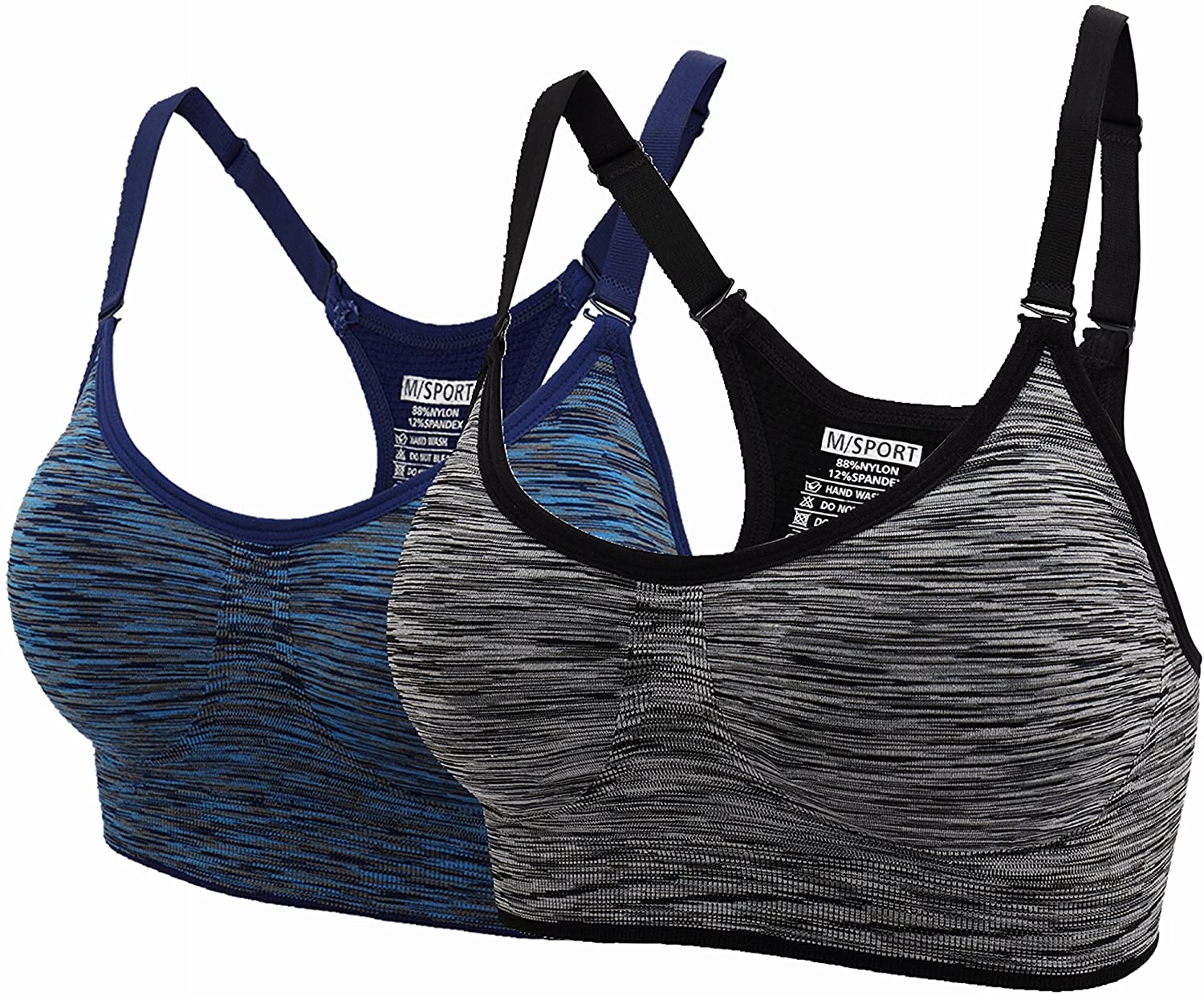 Price:$17.89 ohlyah Women's Adjustable Padded Sports Bra Racerback Yoga Bras Pack at Amazon Women’s Clothing store