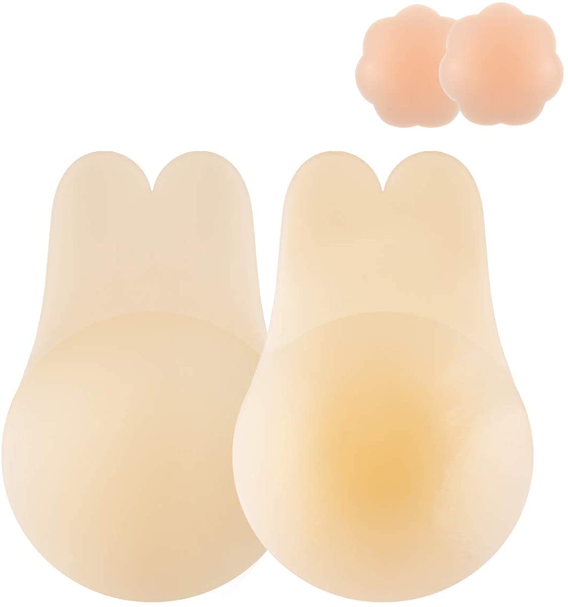 Price:$10.99 Niidor Breast Lift Silicone Nipplecovers Pasties Self Adhesive Strapless Backless Sticky Invisible Push up for Women at Amazon Women’s Clothing store