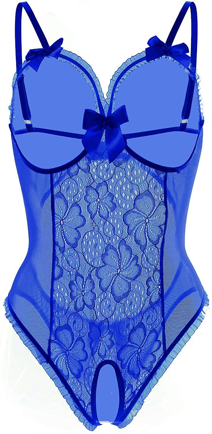 Price:$15.88 Lingerie for Women One-Piece Teddy Lingerie Sexy Bodysuit Lace Nightie S-3XL(Blue, 3XL) at Amazon Women’s Clothing store