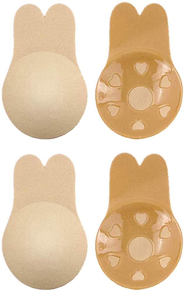 Price:$10.99 JOINBO 2 Pairs 6 Inch Adhesive Bra for DD/E or Large Breasts, Rabbit Invisible Bra for Big Breasts Instant Breast Lift Nippleless Covers Sticky Pasties Beige at Amazon Women’s Clothing store