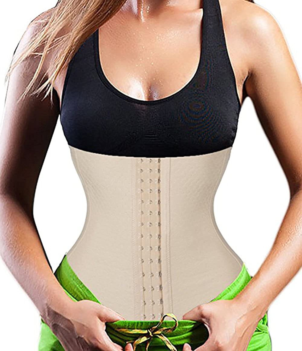 Price:$14.99 HAPPYEE Women Girdle Tummy Control Waist Trainer Corset for Weight Loss Hourglass Body Shaper at Amazon Women’s Clothing store