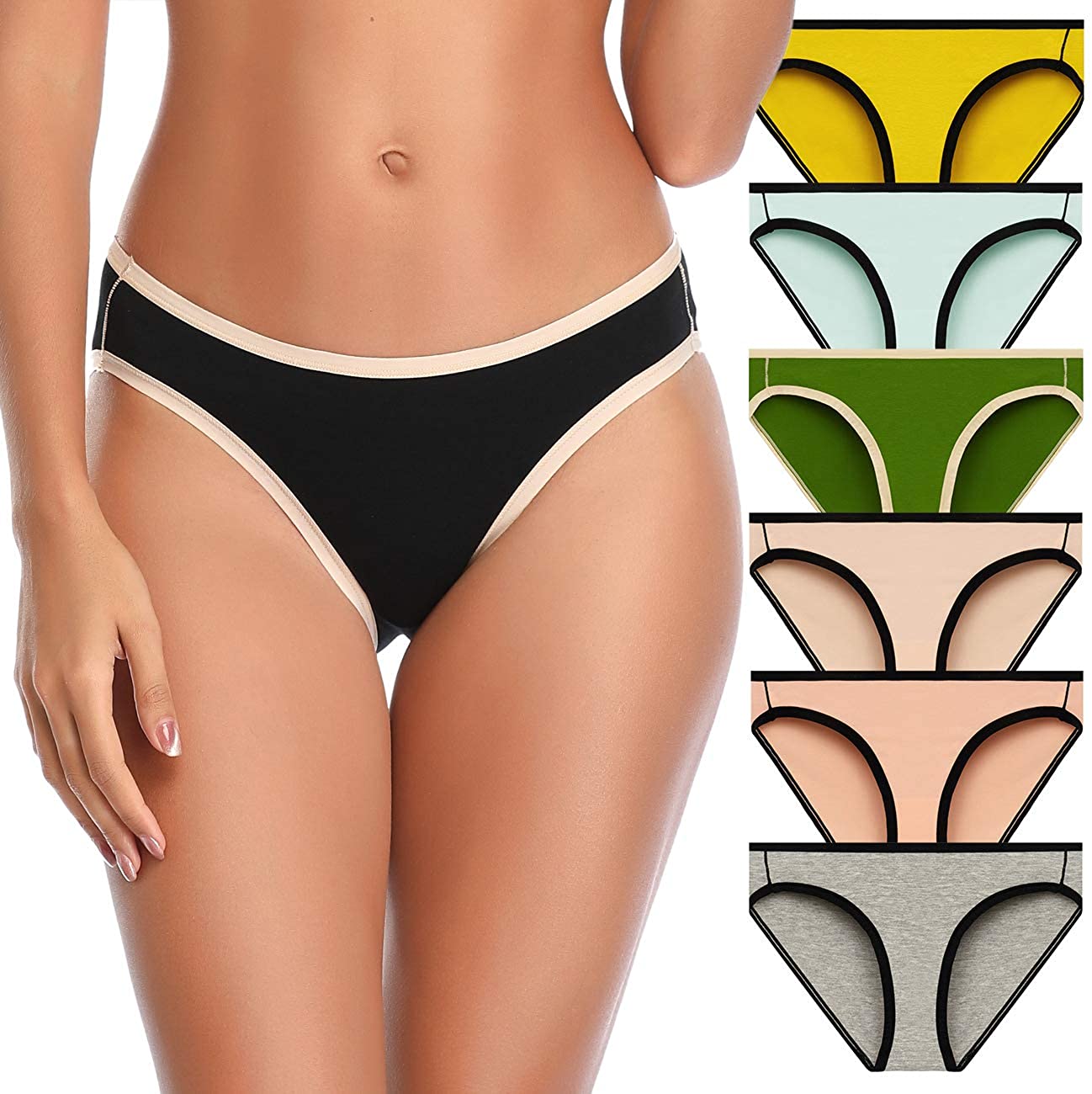 Price:$19.99 OPIBOO Womens Cotton Underwear Panties Soft Comfort Briefs Breathable Hipster for Women Lady Bikini 6 Pack at Amazon Women’s Clothing store