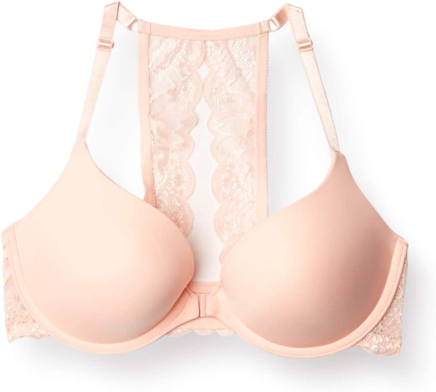 Price:$11.51 Undies.com Women's Microfiber and Lace Racerback Push-up Bra with Front Closure at Amazon Women’s Clothing store