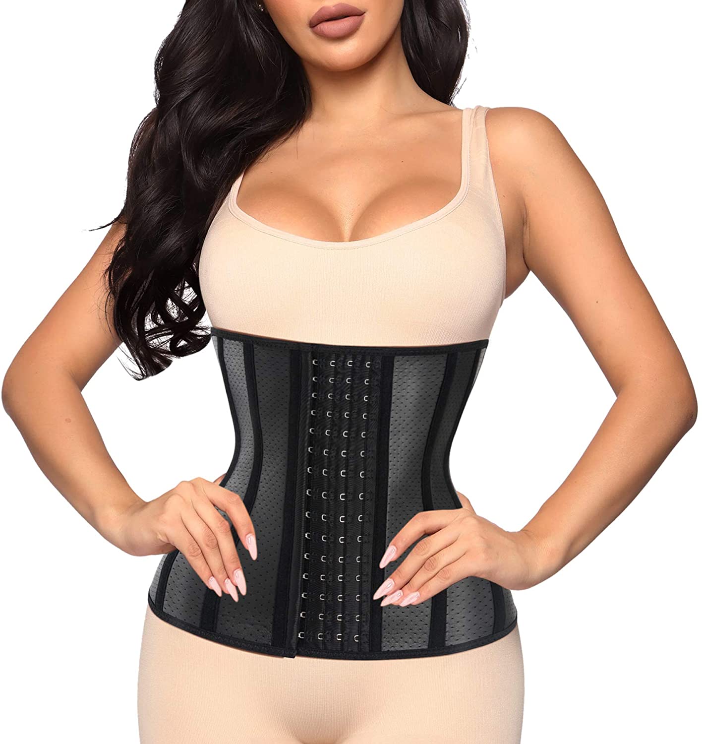 Price:$12.99    LANCS Women Waist Trainer Corset Trimmer Belt for Weight Loss Neoprene Sauna Sweat Tummy Control Girdle Slim Belly Band for Workout  Clothing