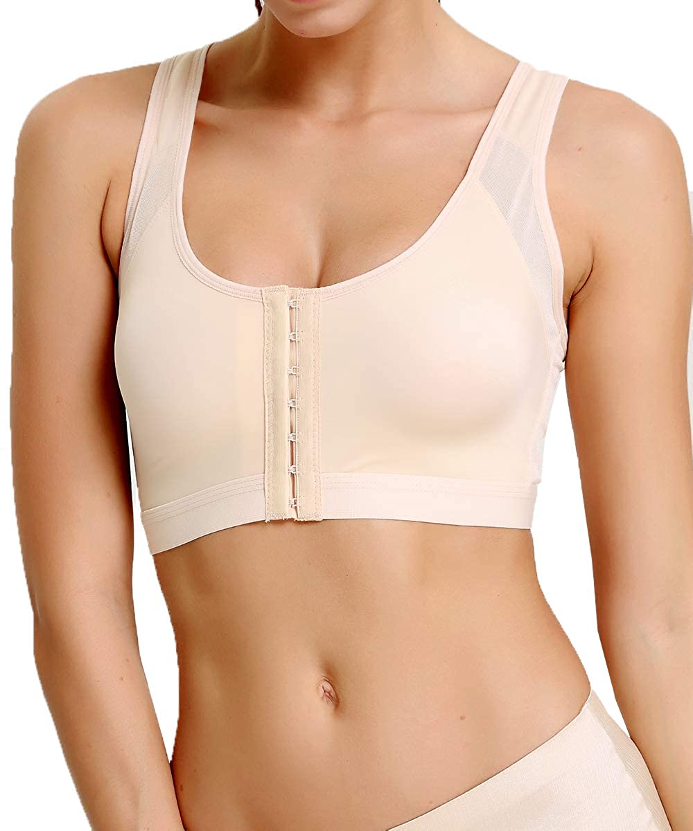 Price:$16.99 Women Post Surgery Bra Sports Support Surgical Wireless Front Closure Comfort Brassieres with Adjustable Straps at Amazon Women’s Clothing store