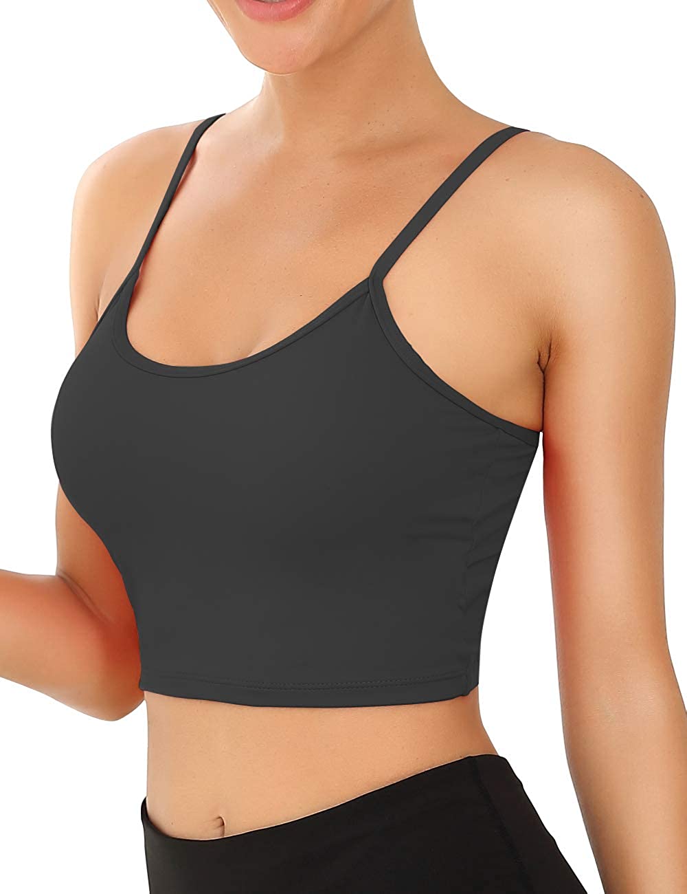 Price:$15.06 Women's Sports Bras Fitness Yoga Workout Crop Tops Padded Running Camis Vest Gym Cropped Tanks at Amazon Women’s Clothing store
