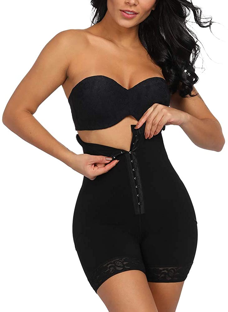 Price:$10.98 KINJOHI Women High Waist Body Shaper Butt Lifter Tummy Control Shapewear Boyshorts Open Bust Bodysuits at Amazon Women’s Clothing store