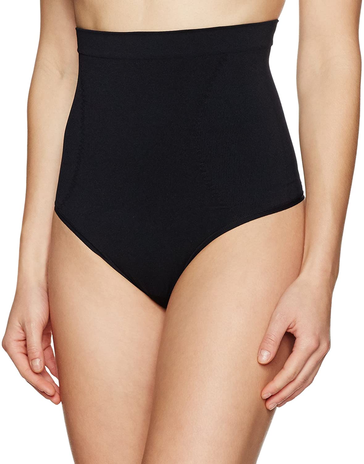 Price:$12.00    Amazon Brand - Arabella Women's Cinching Seamless Thong Shapewear, Black, Large  Clothing