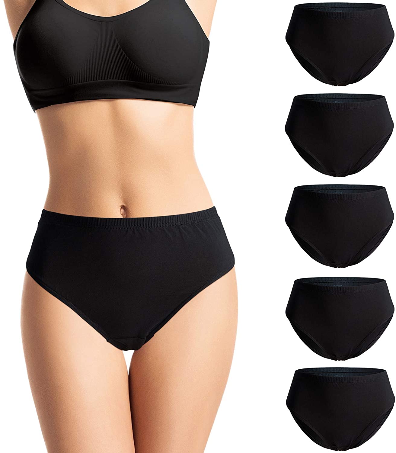 Price:$15.99 FROLADA Women's Underwear High Waist Cotton Classic Briefs Soft Breathable Seamless Panties 5 Pack at Amazon Women’s Clothing store