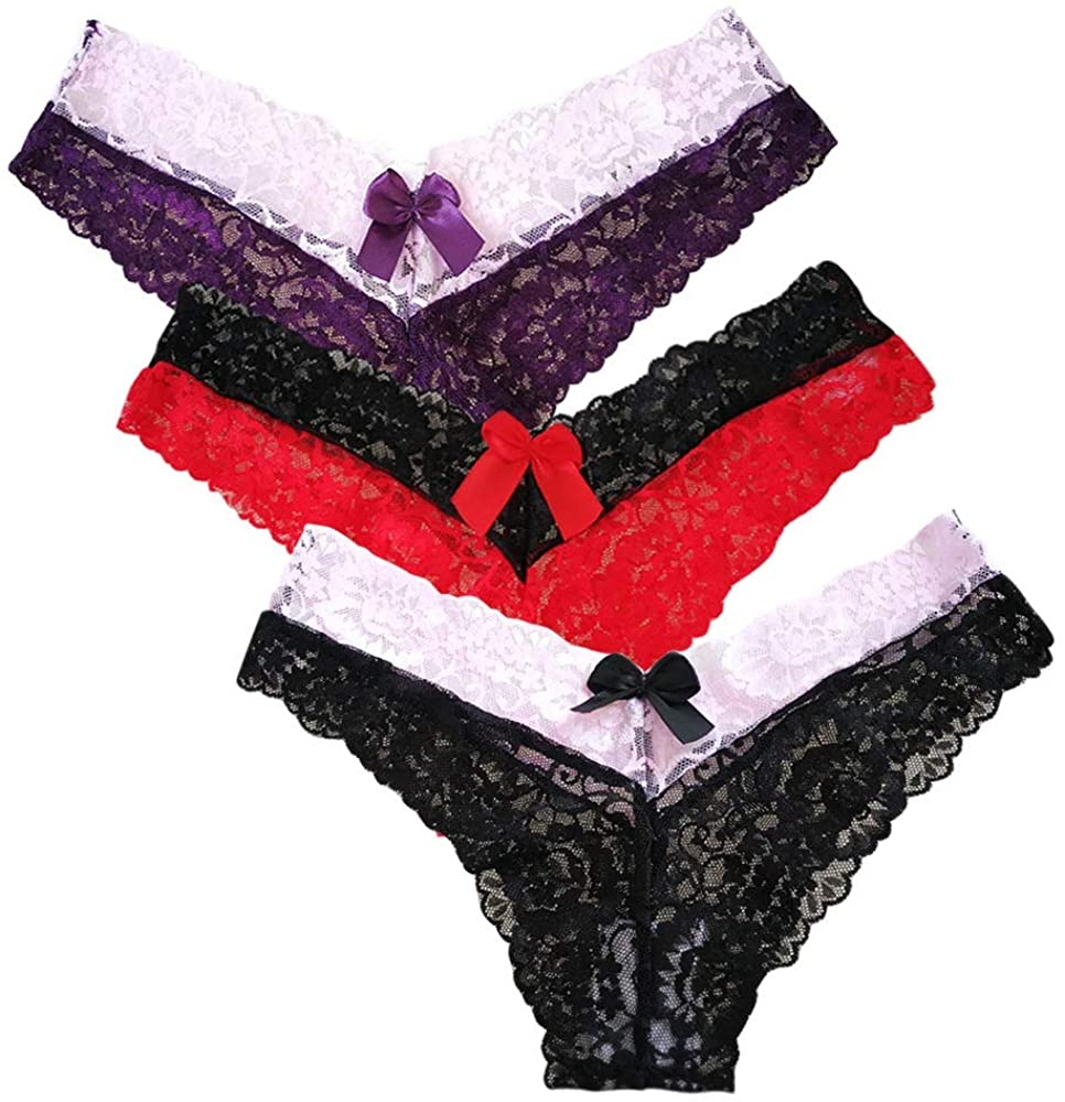 Price:$9.26 Womes Lace Underwear Panties Sexy Soft SeamlessTrim Briefs Hipster Panties for Ladies at Amazon Women’s Clothing store