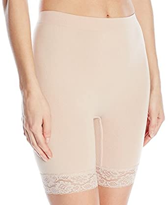 Price:$7.93 Instant Shaping Women's Slip Short with Lace Trim Leg, Nude, Small at Amazon Women’s Clothing store