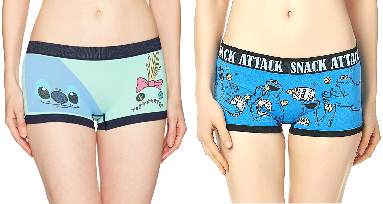 Price:$9.99 Women's Seamless Boyshort Panties- Classic Mickey Mouse and Hello Kitty 2 Pack at Amazon Women’s Clothing store