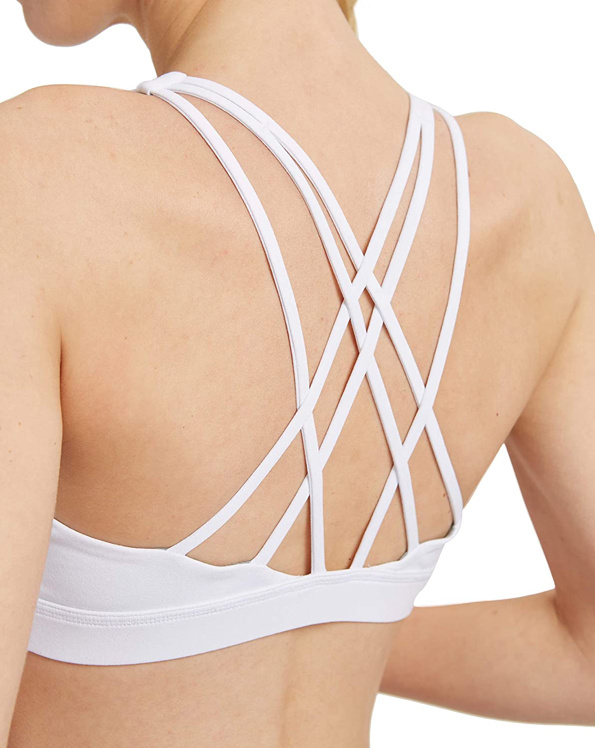 Price:$12.99 Cityoung Women Racerback Sports Bra Wireless Padded High/Medium/Low Impact Yoga Workout Tops at Amazon Women’s Clothing store