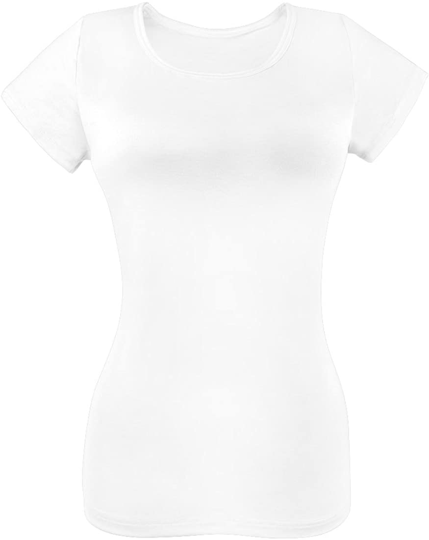 Price:$14.98 Women T-Shirts with Built in Bra, Modal Yoga Camisole with Shelf Padded Bra, Casual Short Sleeve T-Shirts for Women at Amazon Women’s Clothing store