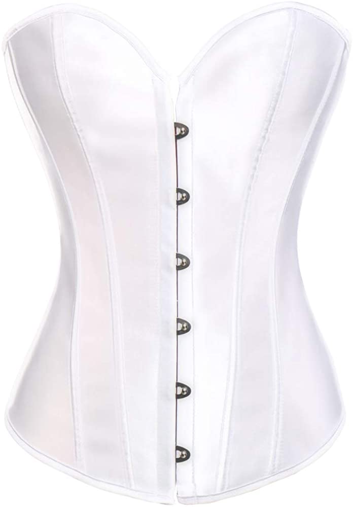 Price:$20.99 Vaslanda Womens Sexy Bones Corset Lace Up Overbust Waist Cincher Bustier Top at Amazon Women’s Clothing store