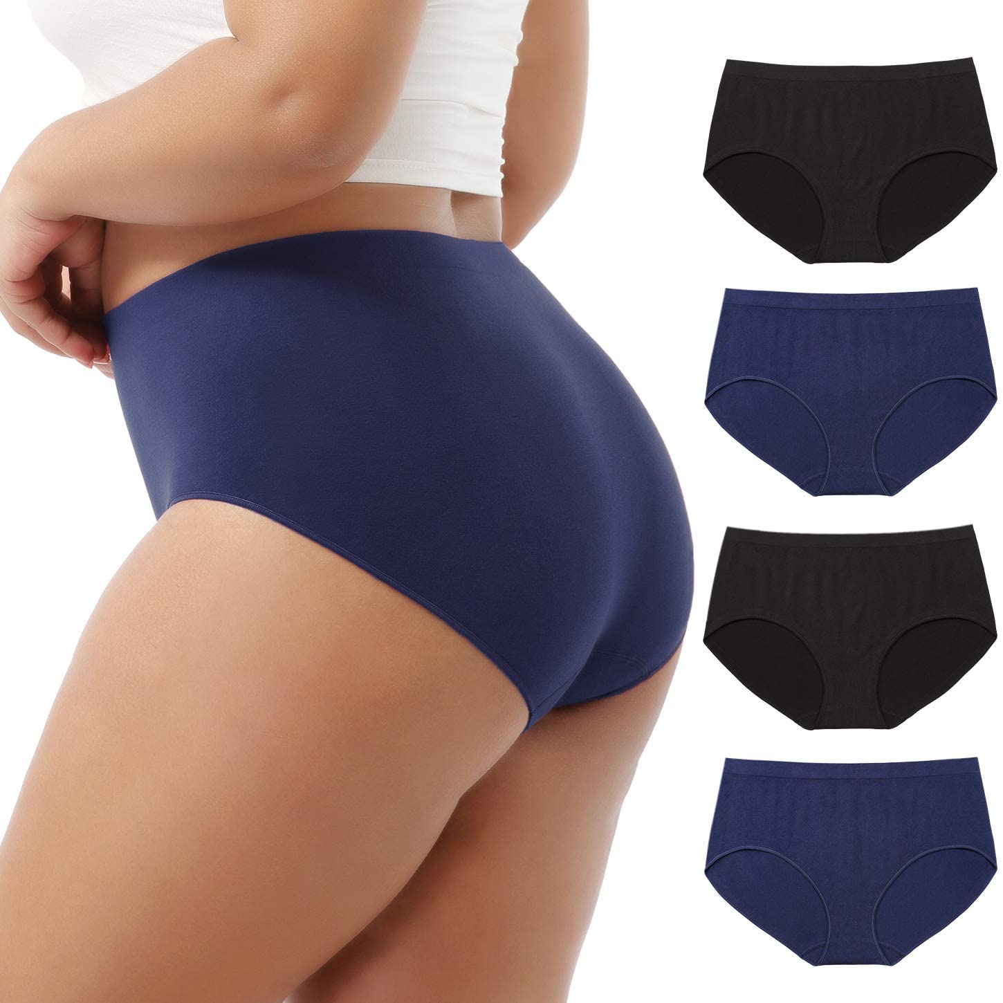 Price:$13.99 GNEPH Seamless Womens Underwear Cotton High Waist Panties Breathable Ladies Briefs Plus Size Panty(S-XXL) at Amazon Women’s Clothing store