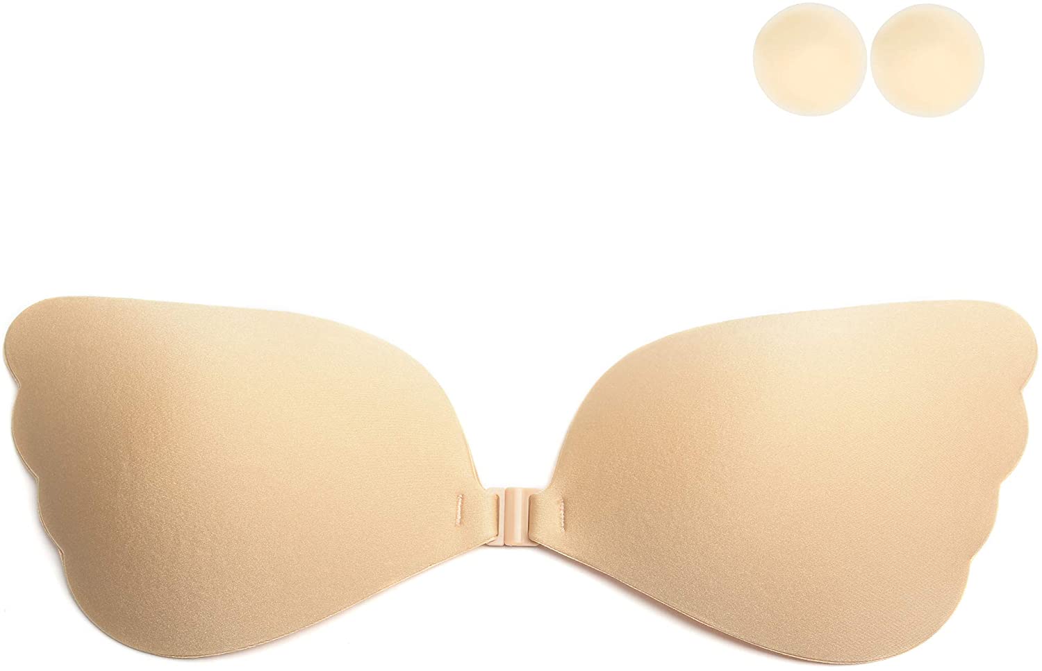Price:$15.99 TuBellus Invisible Adhesive Bra Sticky Push Up Silicone Bra for Women Backless Strapless Wedding Dress A Cup Beige at Amazon Women’s Clothing store